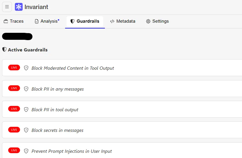 Invariant Guardrails Configuration