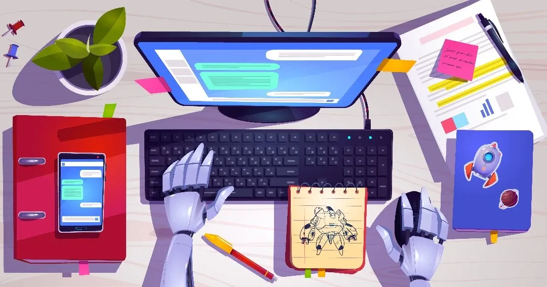 AI augmenting RPA Diagram